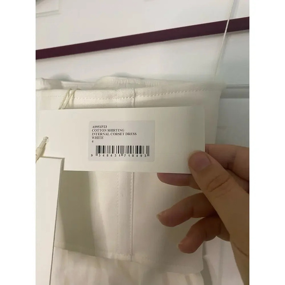 Dion Lee White Cotton Internal Corset Shirting Dress Size US 0 - Picture 12 of 16